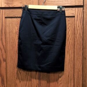 Blue pinstripe suit skirt